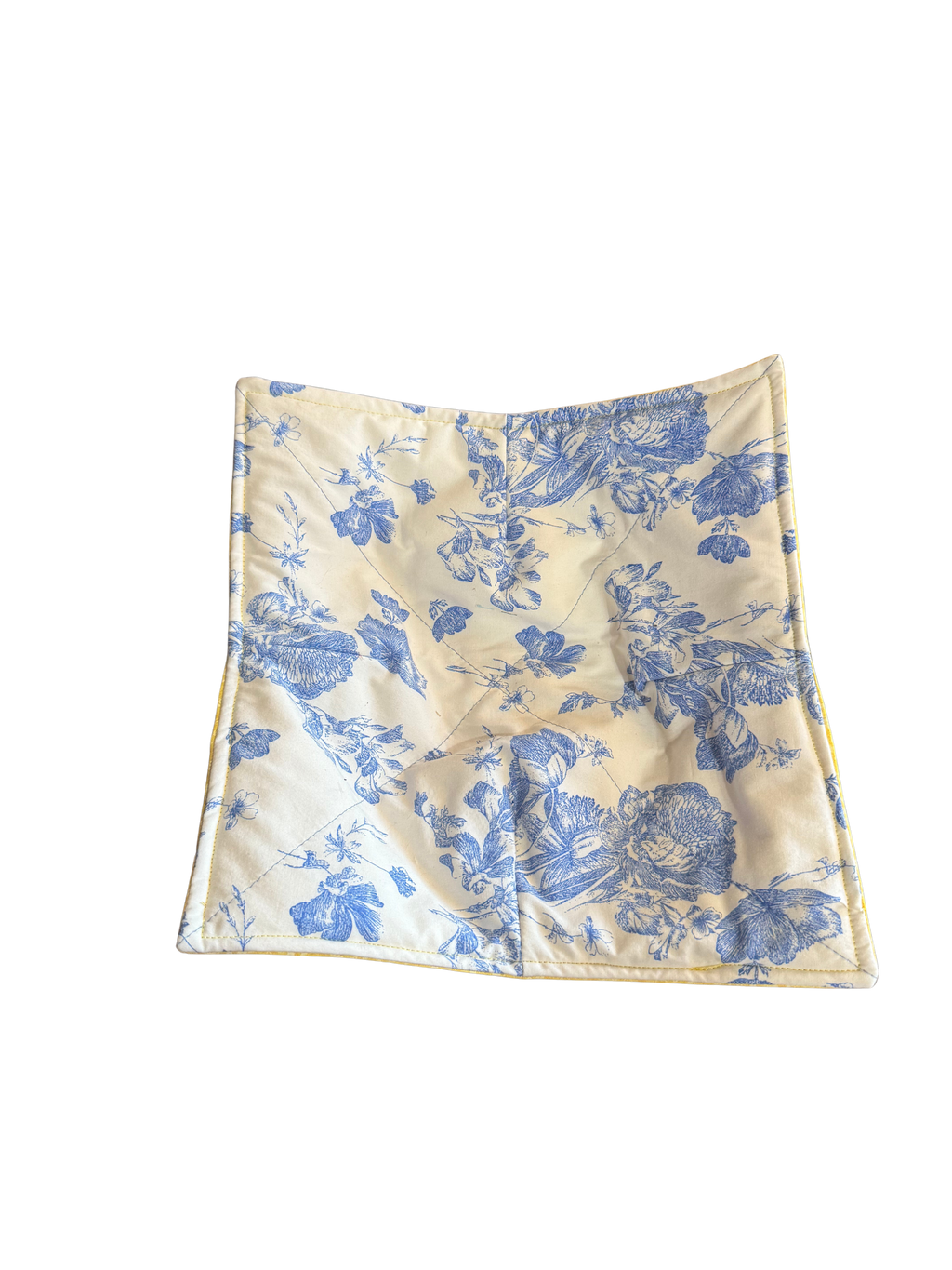 Floral patterned fabric on a white background