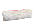 Rectangular fabric product with a pattern on a white background