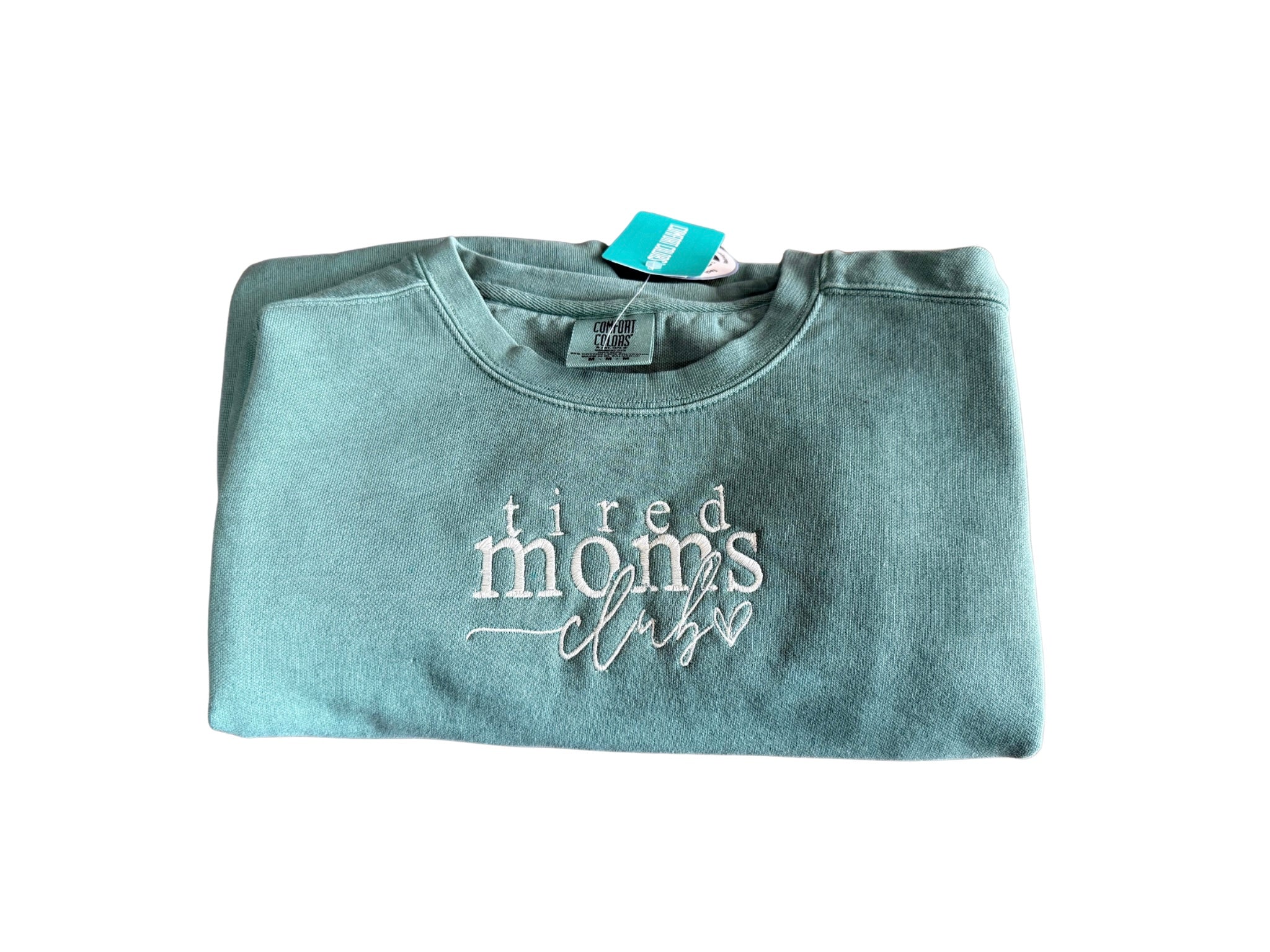 Embroidered ‘Tired Moms Club’ Sweater