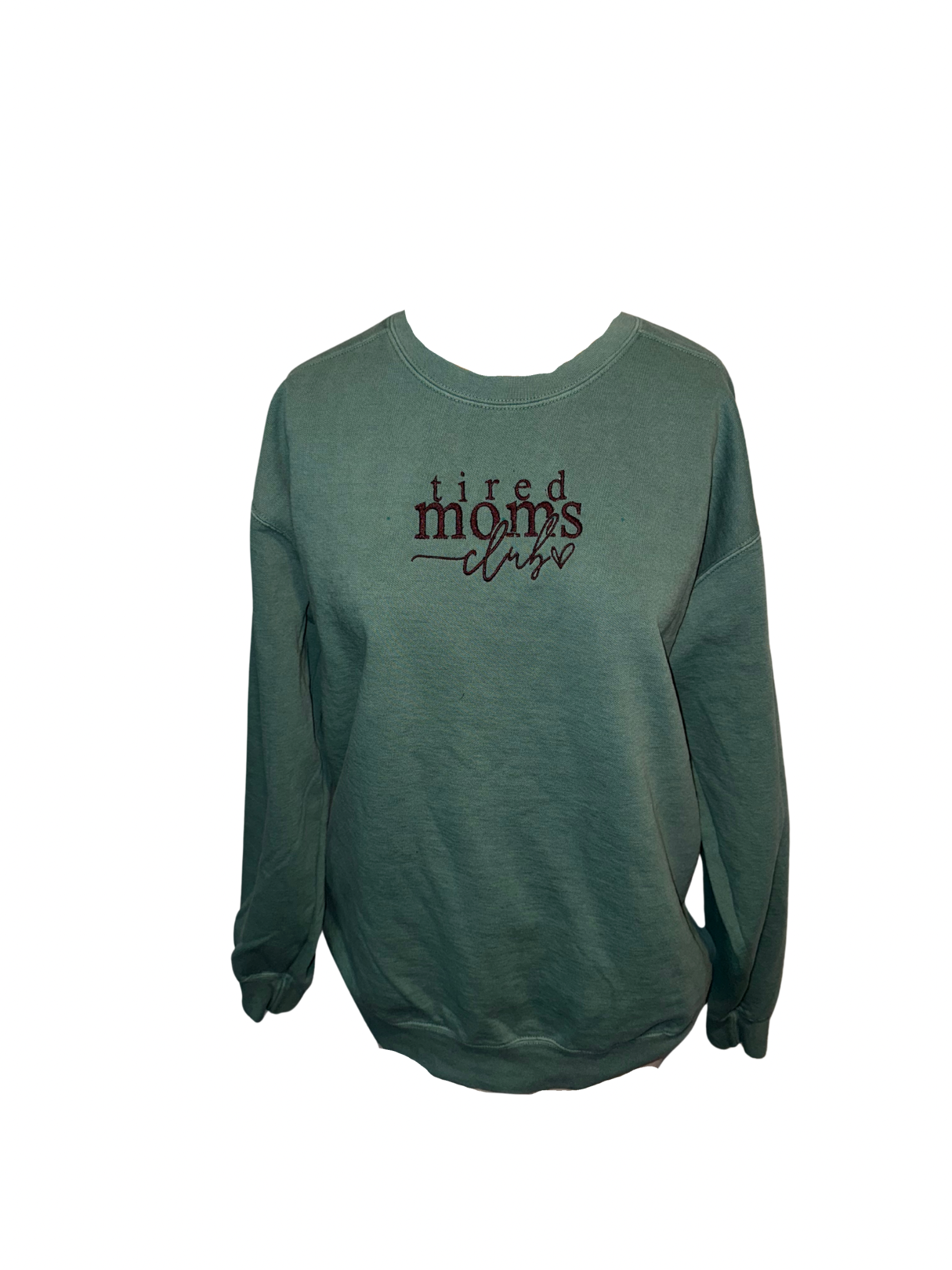 Embroidered ‘Tired Moms Club’ Sweater