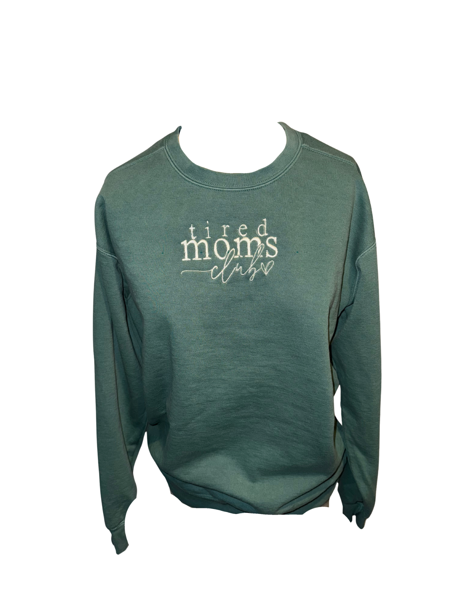 Embroidered ‘Tired Moms Club’ Sweater