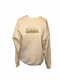Beige sweatshirt with floral design on a white background