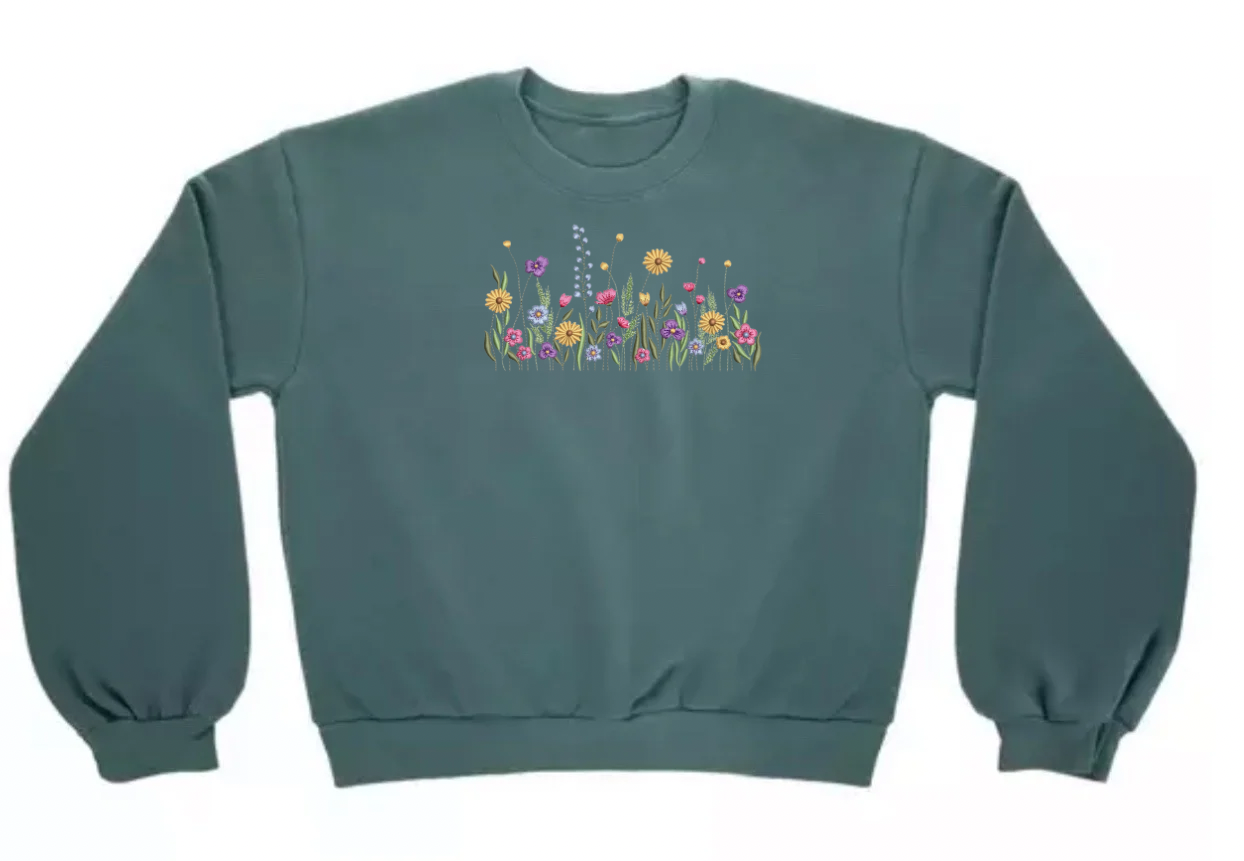 Embroidered Flower Bed Sweater
