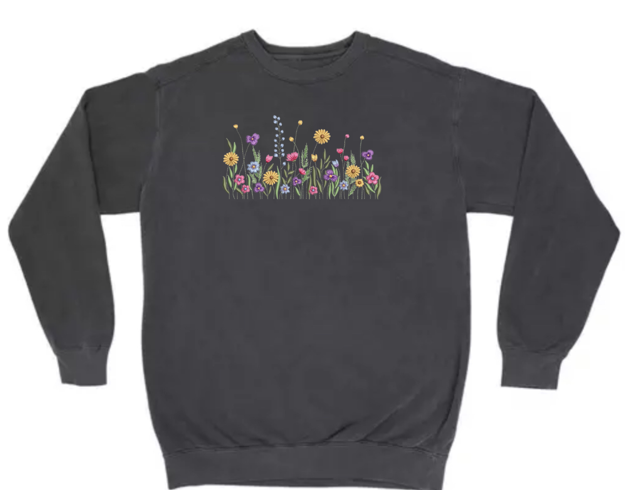 Embroidered Flower Bed Sweater