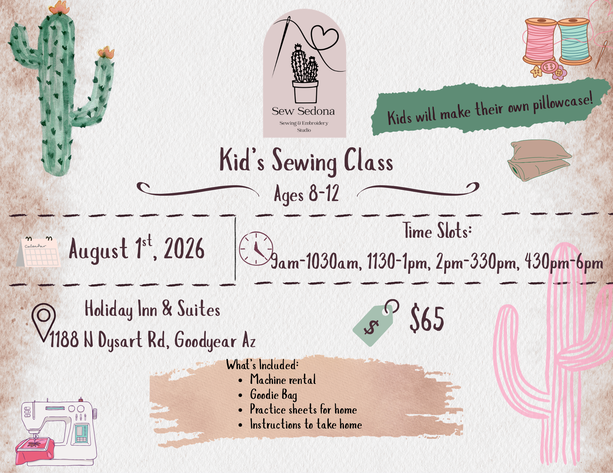 kids sewing class in goodyear az 
