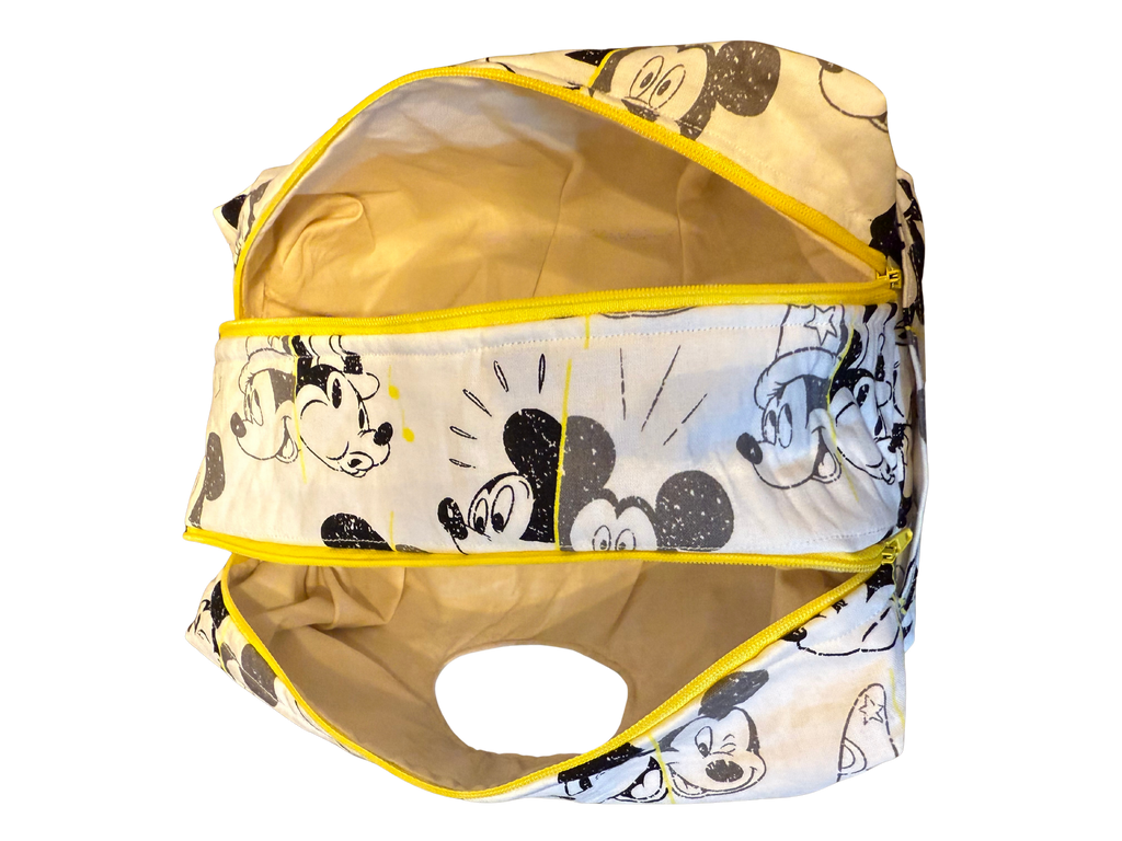 yellow and white bag 