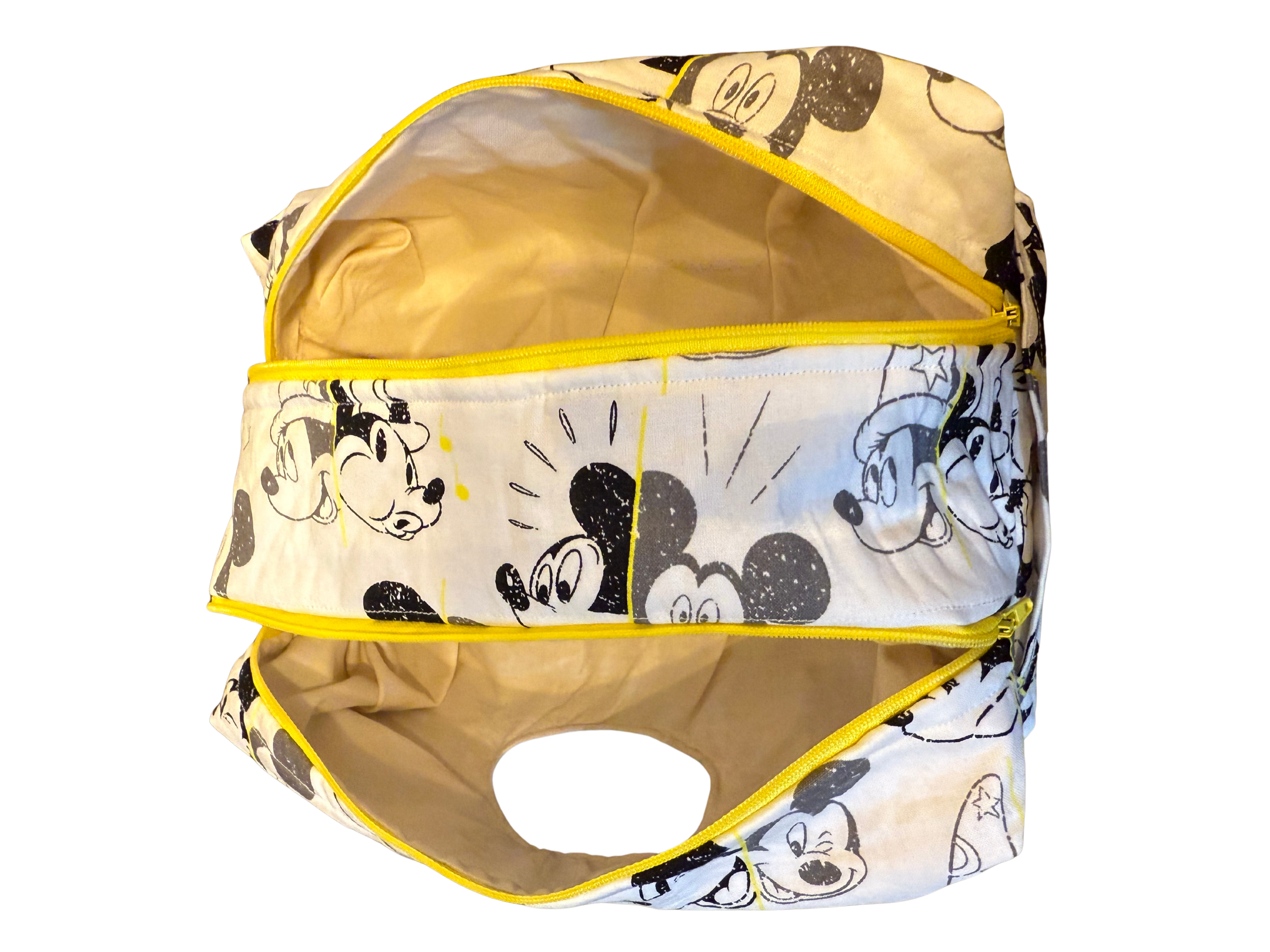 yellow and white bag 